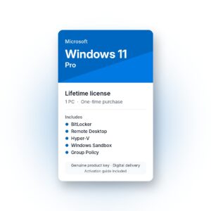 Microsoft Windows 11 Pro – Lifetime Product Key (1 PC)