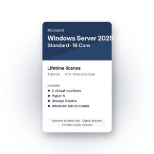 Microsoft Windows Server 2025 Standard – 16 Core License Key